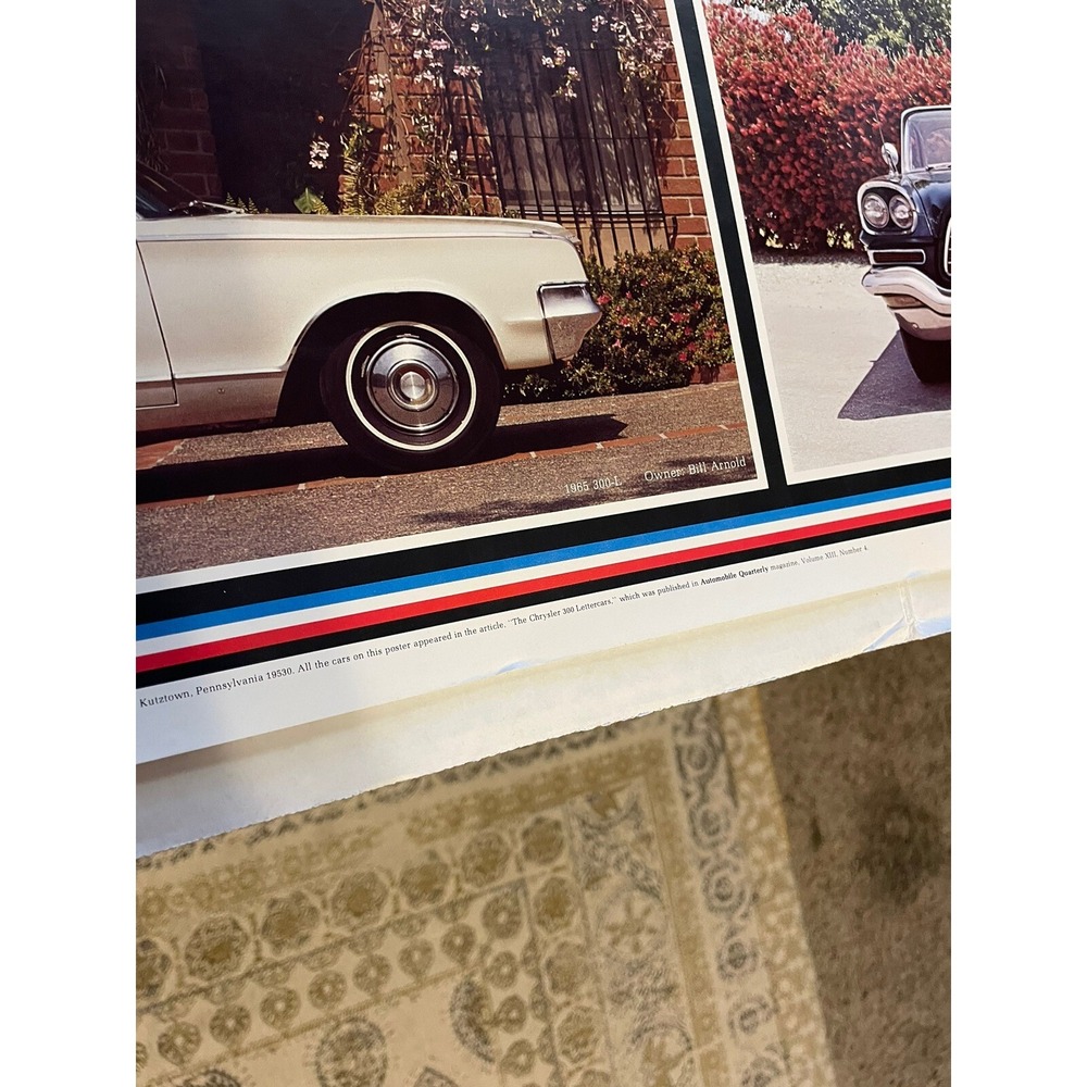 Vintage 1978 Automobile Quarterly Poster Chrysler 300 Letter Cars NEW NOS - Picture 6 of 6
